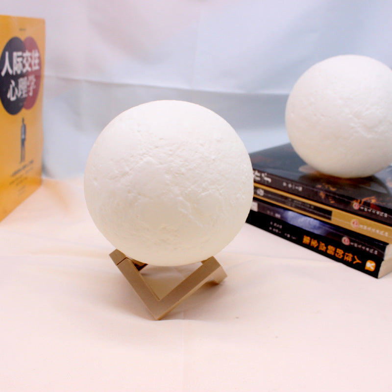 LED Moon Lamp - 3D Printed Lunar Lamp - Battery Powered Colourful - Night Light