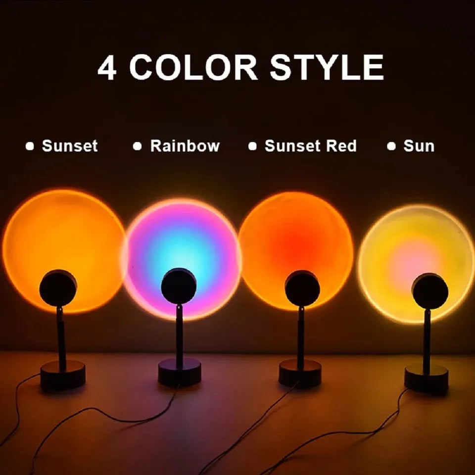 USB Sunset Projector Led Night Light Sun Projection Desk Lamp Table Lamp for Bedroom Bar Wall Decoration Lighting By E Light