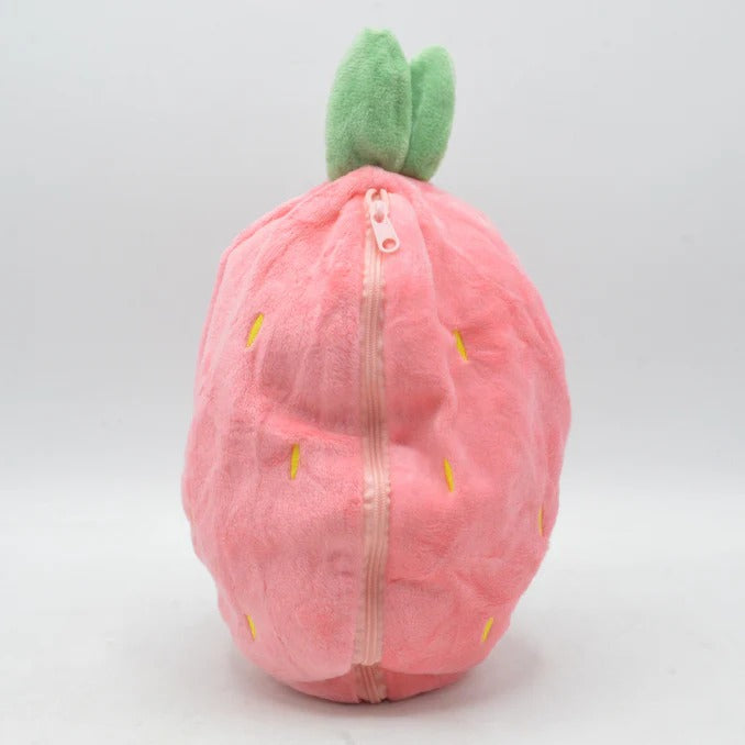 Strawberry Rabbit Plush Soft Doll Hug Pillow