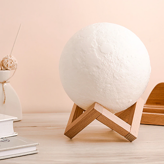 LED Moon Lamp - 3D Printed Lunar Lamp - Battery Powered Colourful - Night Light