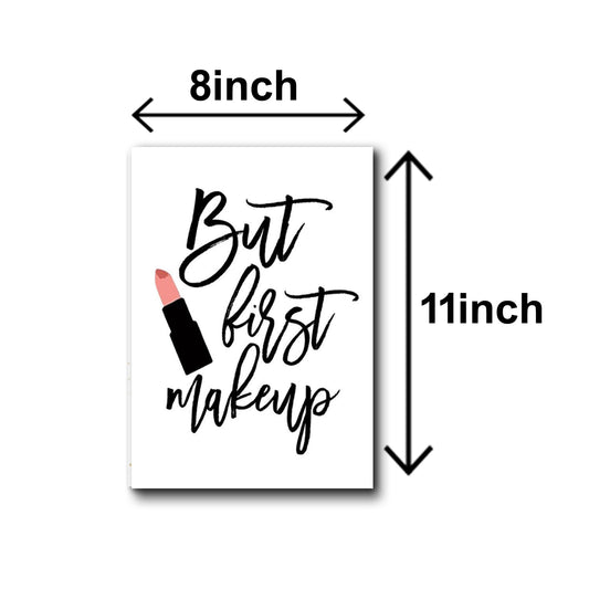 set of 5 make up themed girls room decor wall art wooden sticky Photo tile frames