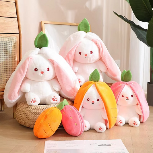 Strawberry Rabbit Plush Soft Doll Hug Pillow