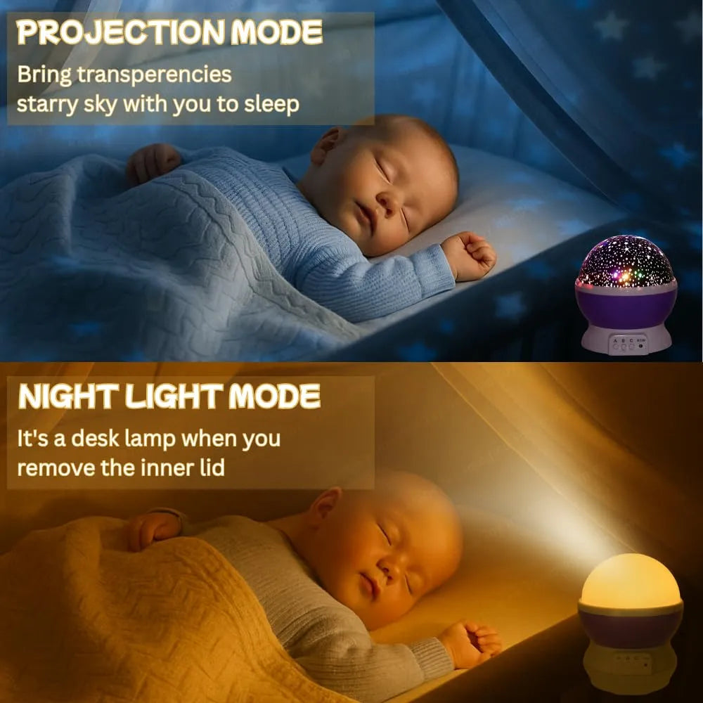 Galaxy projector moon lamp 360° Rotating Led Starry Light with Moon, Ocean Wave & Astronaut Effects