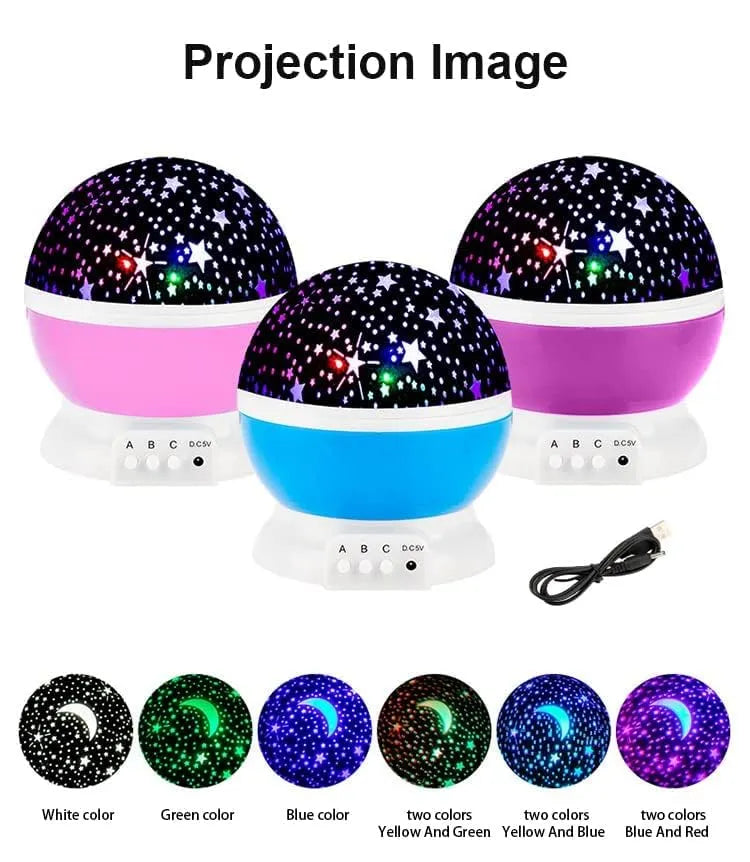Galaxy projector moon lamp 360° Rotating Led Starry Light with Moon, Ocean Wave & Astronaut Effects
