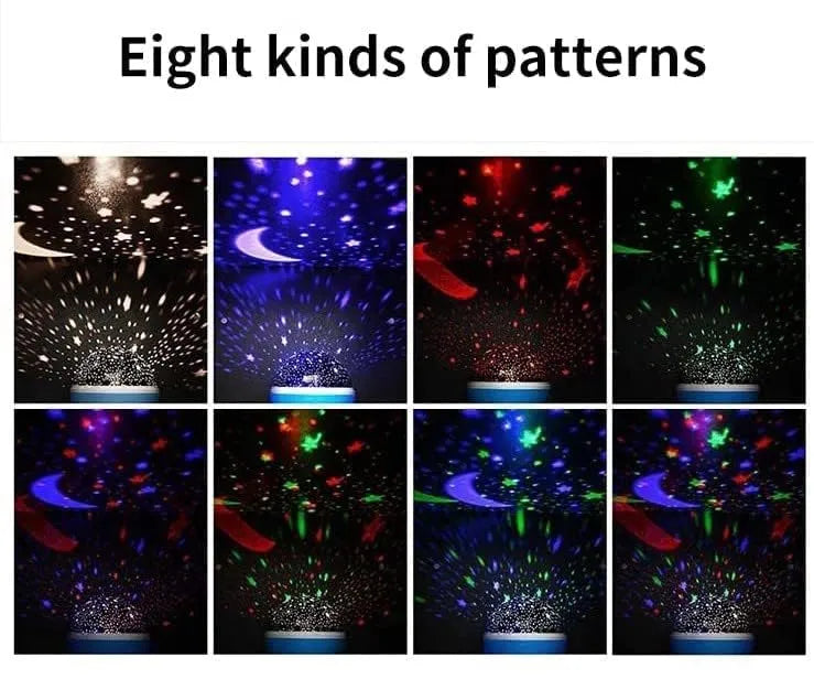 Galaxy projector moon lamp 360° Rotating Led Starry Light with Moon, Ocean Wave & Astronaut Effects