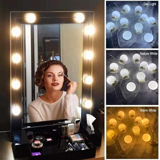 Hollywood Style Vanity Mirror LED Lights – 10 Bulbs USB Powered